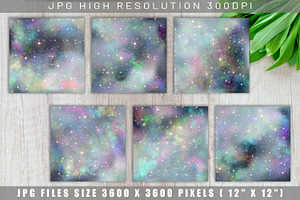 Galaxy Space Glitter Digital Paper