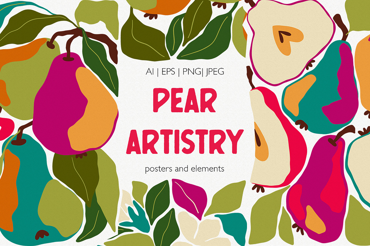 Pear Market Vector set, a Food Illustration by ArtPavo (Photo 1 of 7)