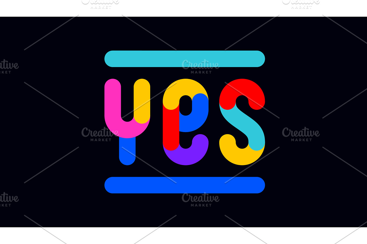 Yes. Funny phrase, text, message Yes, an Illustration by Foxys Graphic