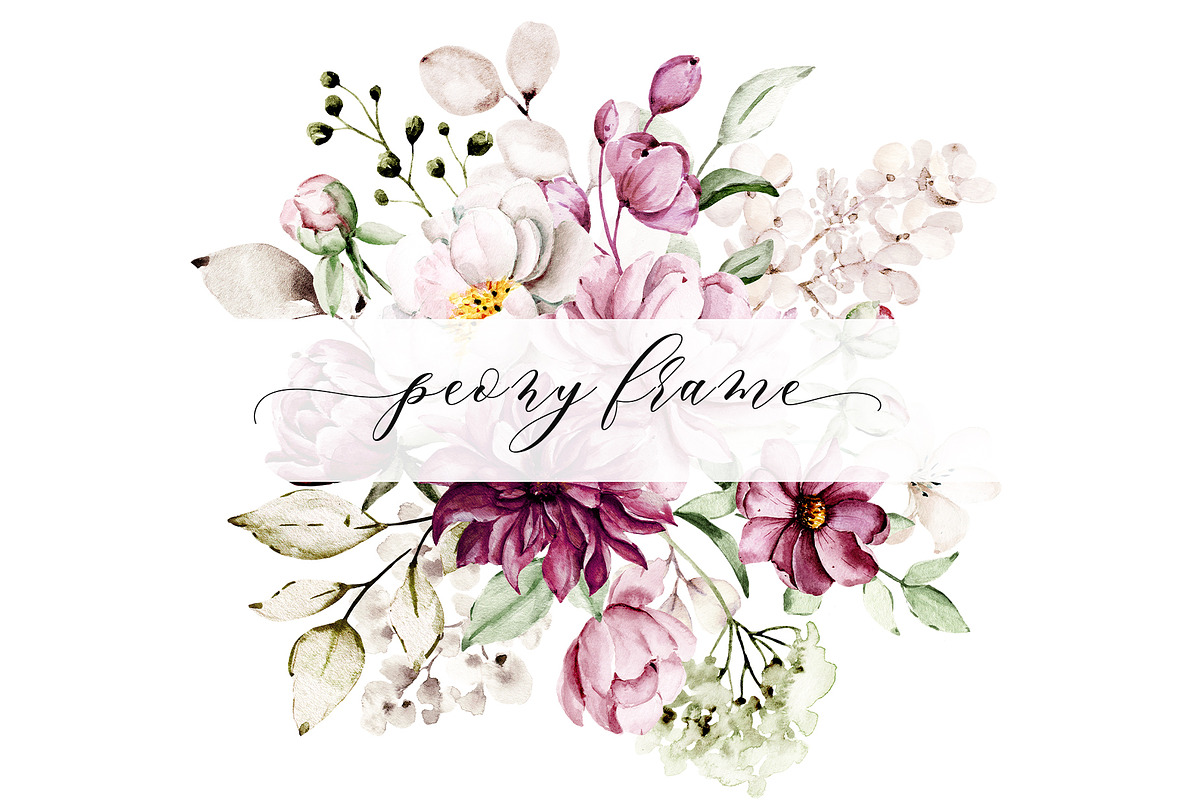Peonies watercolor set., an Illustration by Larisa Maslova (Photo 8 of 14)