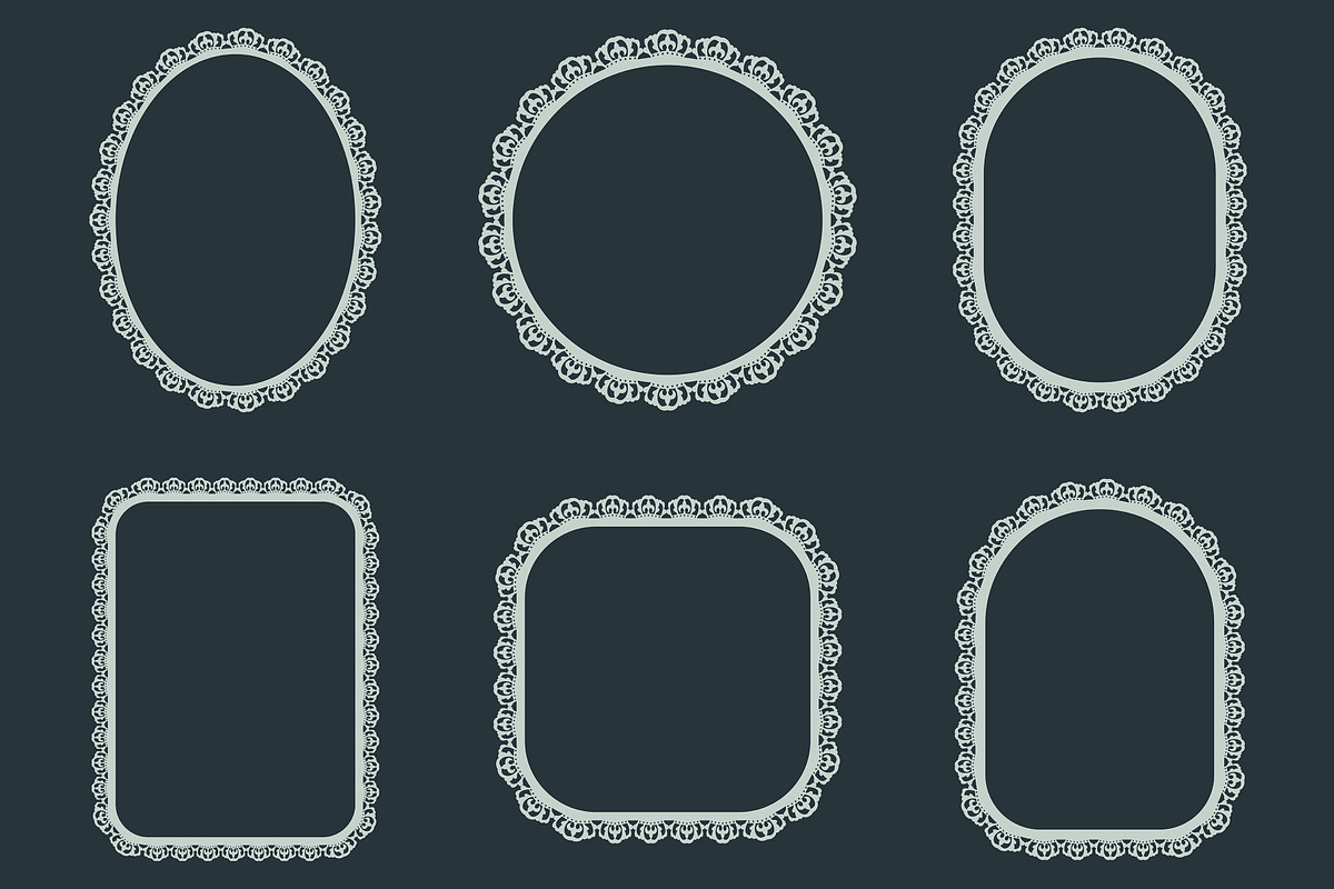 Doily Lace Frame Bundle, a Decorative Illustration by Kusumaillustration (Photo 10 of 19)