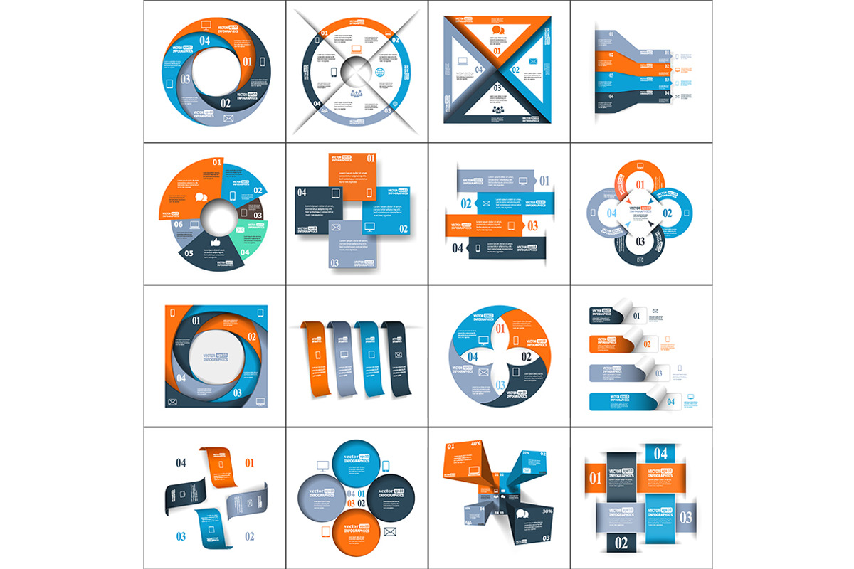 Modern paper infographics set, a Templates & Theme by L_amica