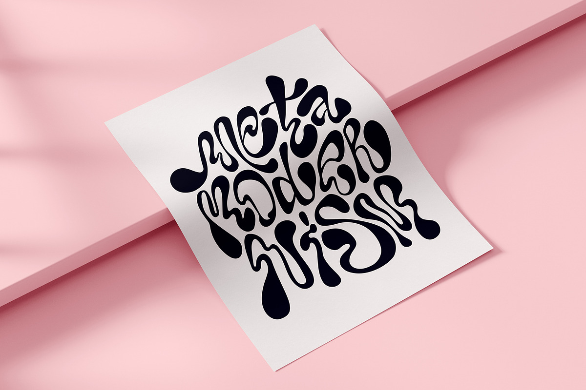 Y2K Lettering Liquid & Melting 2000s, an Object Graphic by Oksana Trygub (Photo 18 of 18)