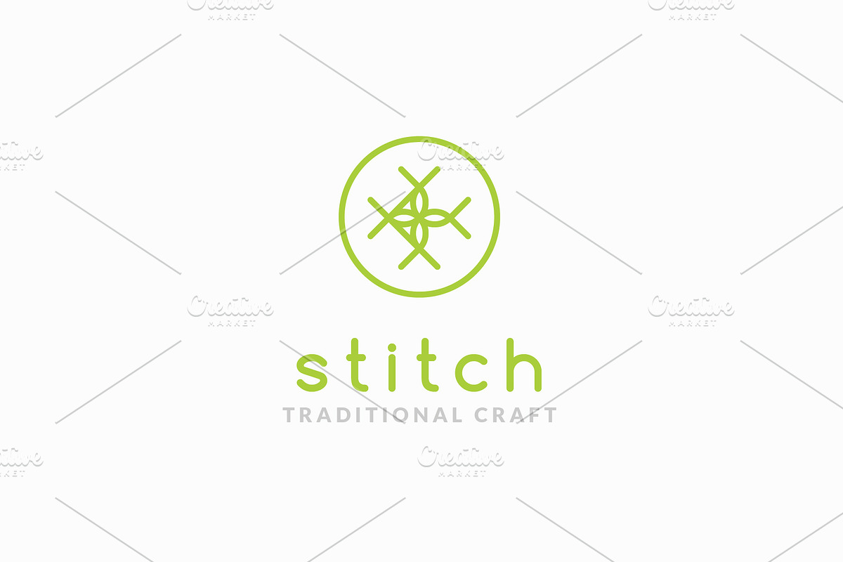 Traditional stitch symbol logo, a Branding & Logo Template by MuzaInspires (Photo 1 of 4)