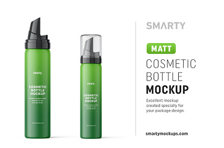 Matte cosmetic bottle mockup
