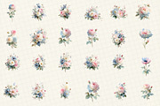 Romantic Pastel Floral Clipart Set, an Illustration by DreamCafeArt (Thumbnail 2 of 6)