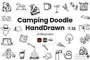 Camping Doodle Hand Drawn, an Object Graphic by SLAB! Design (Thumbnail 1 of 3)