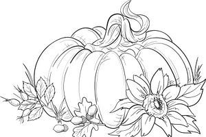 gifts of autumn season line drawing