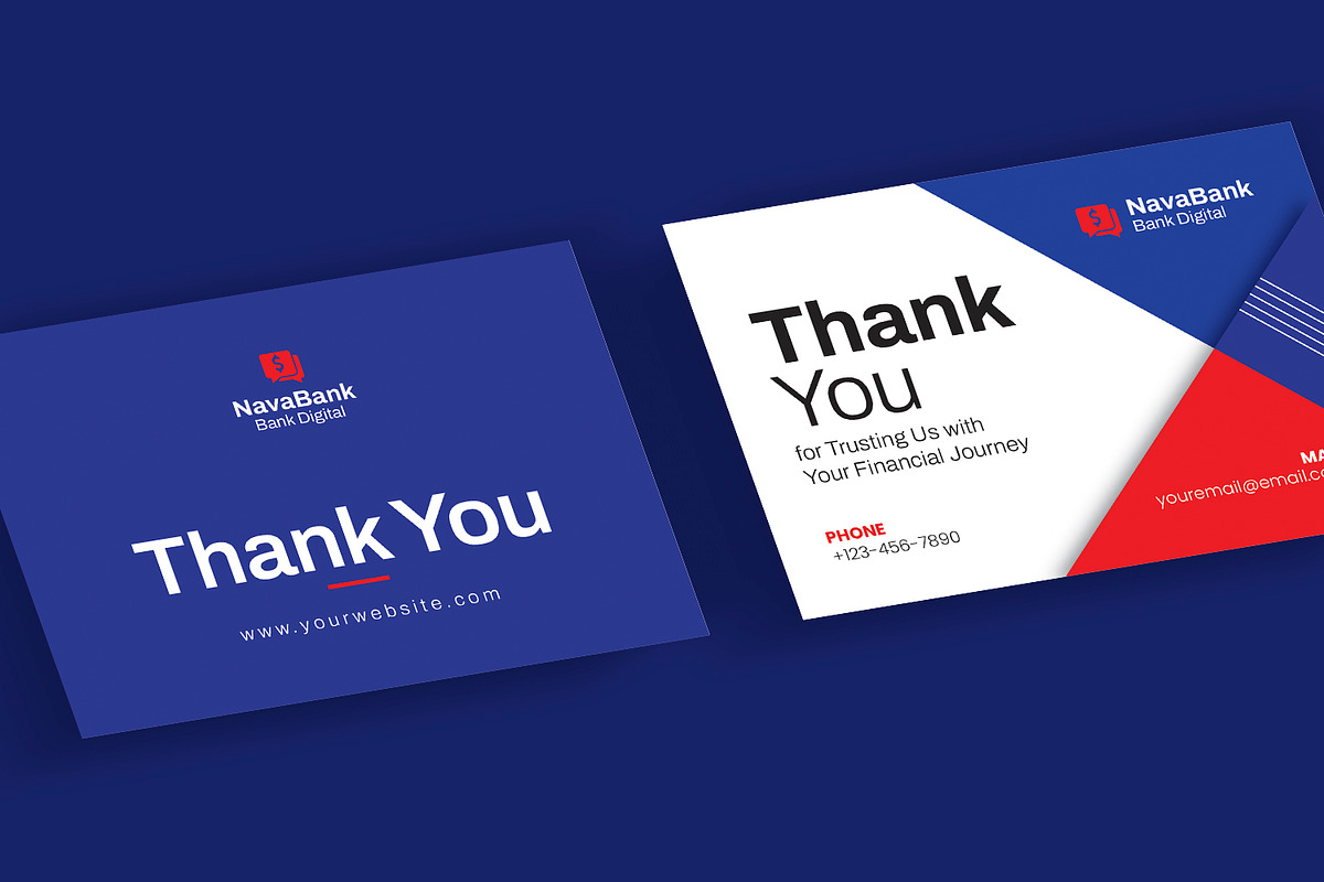 Nava Bank - Thank You Card, a Card Template by Esensifiksi.studio (Photo 2 of 3)