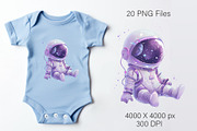 Cute baby astronaut 01. T-Shirt, PNG, an Animal Illustration by KENO Mascots (Thumbnail 9 of 10)