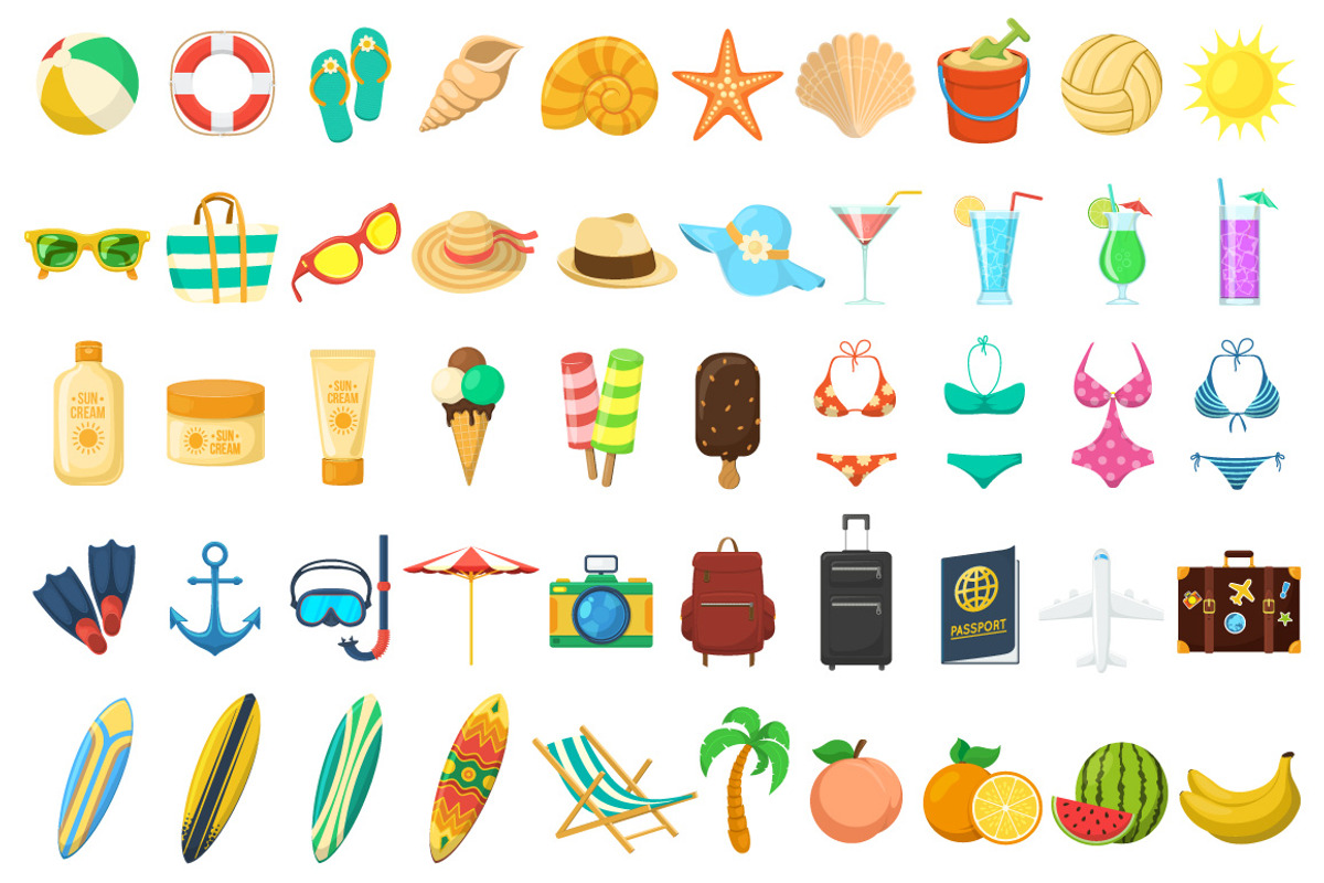 Summer icons set, an Icon by Chuhastock (Photo 6 of 7)
