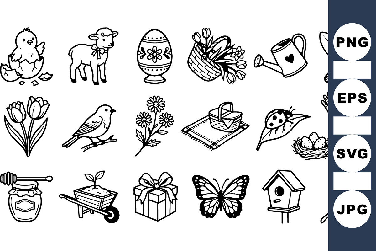 Spring Garden Clipart Collection, an Illustration by designvectx (Photo 1 of 3)