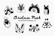 Christmas Mask Hand Drawn Set, an Animal Illustration by Art's and patterns (Thumbnail 1 of 11)