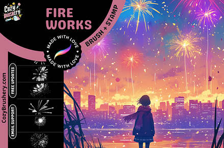 Procreate Firework Brushes, a Brushes & More by Cozy Brushery