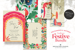 Indian Festive Illustration Set, a Decorative Illustration by Artifactory Studios