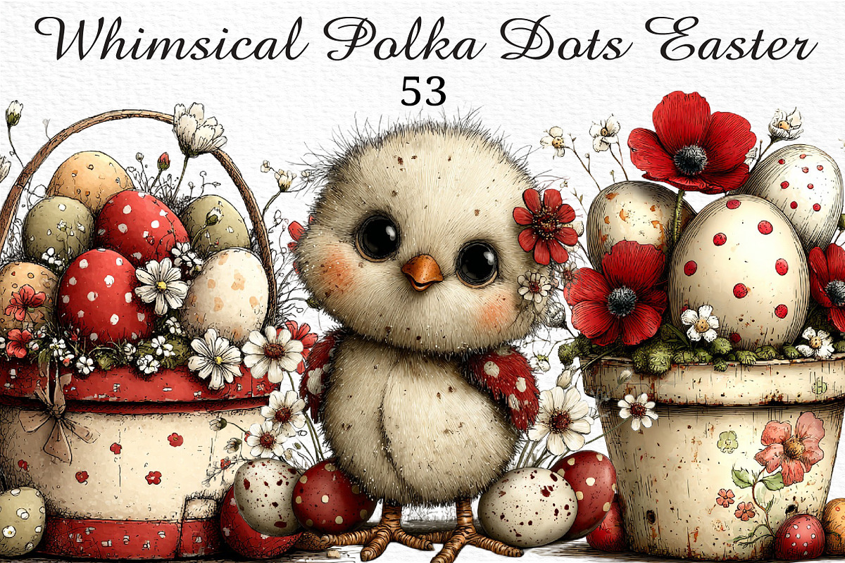 Whimsical Polka Dots Easter Clipart, an Illustration by Craft Nest (Photo 1 of 11)