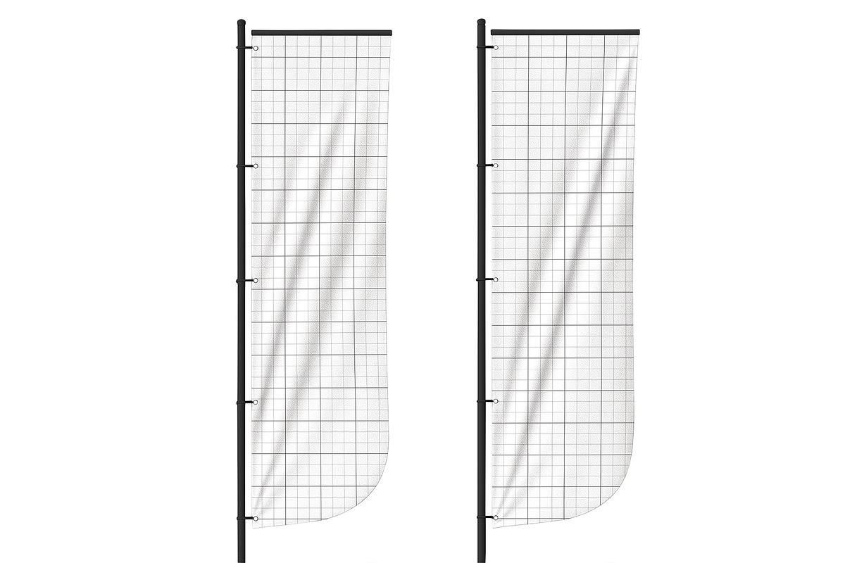Standing Convex Flag Mockup, an Advertising Mockup by PixelWink (Photo 2 of 3)