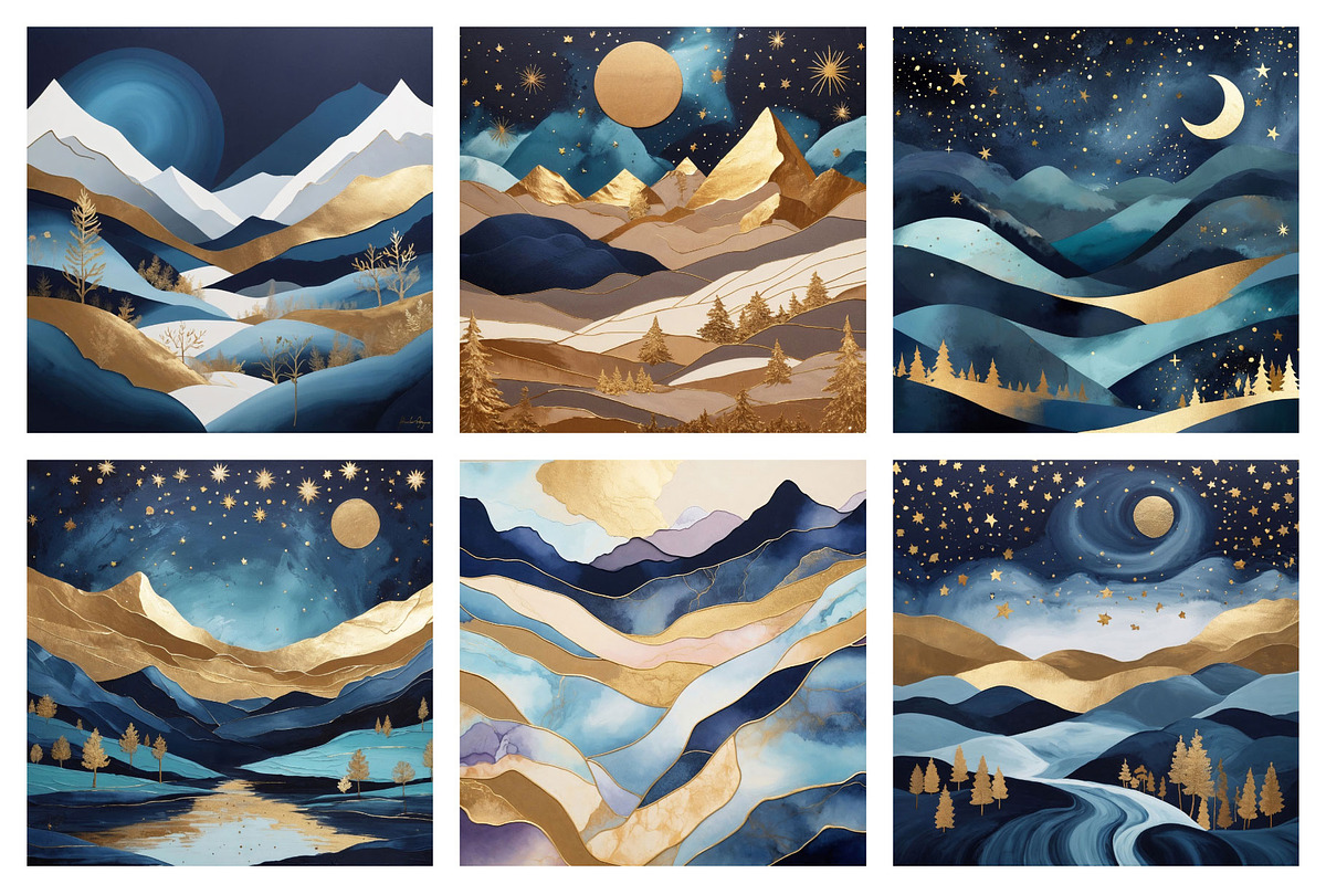 Gold Autumn Landscape & Sky, a Background Graphic by by creative paper (Photo 8 of 18)