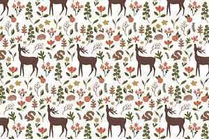 Forest Animals Seamless Pattern