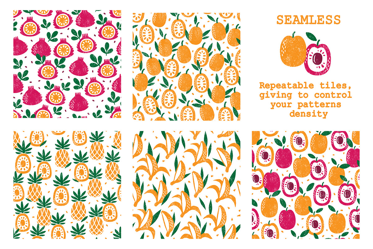 20 FRUITS PATTERNS, a Pattern Graphic by Nastya Tkachova (Photo 4 of 6)