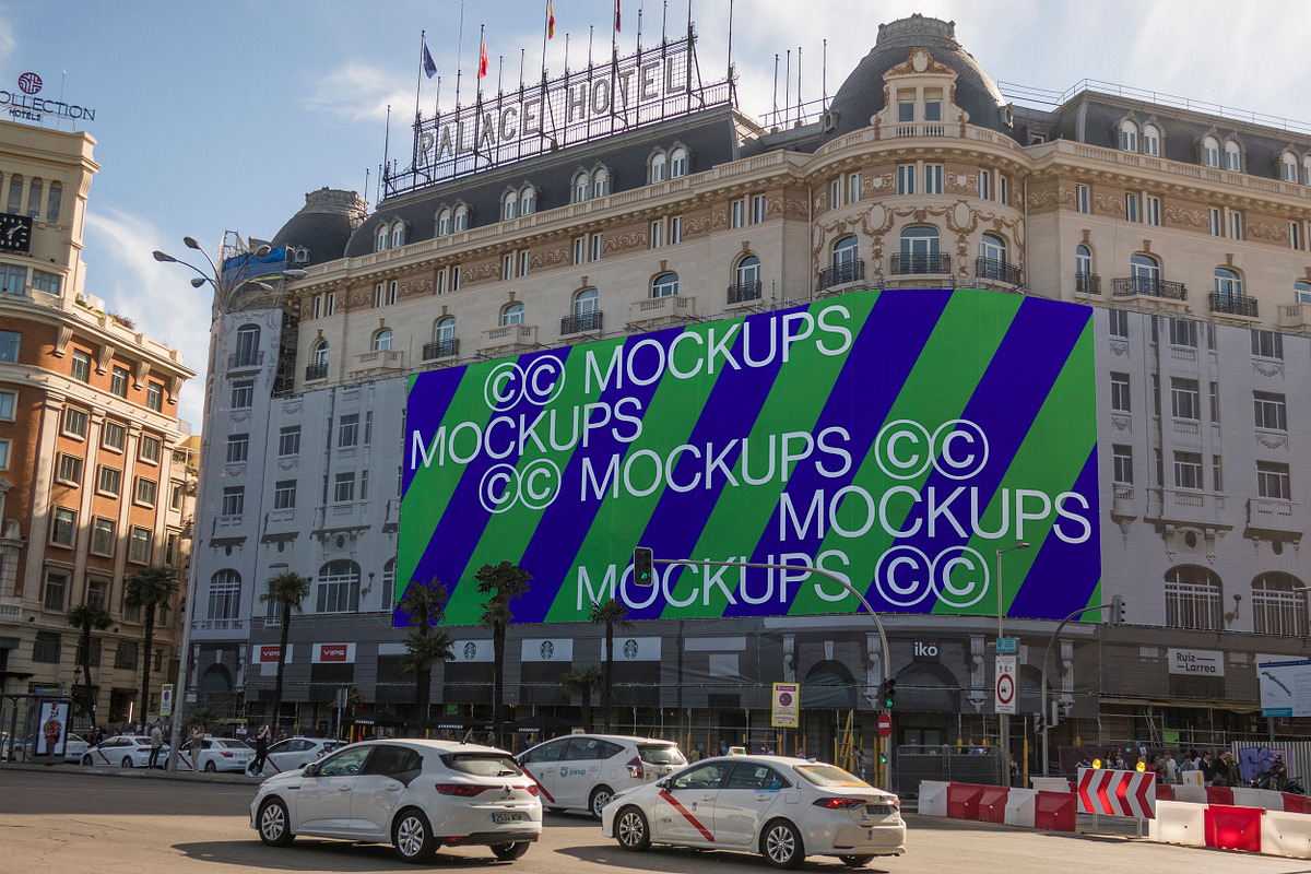 Madrid Corner Billboard Mockup B006, an Advertising Mockup by CC Mockups (Photo 1 of 3)