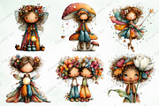 Watercolor Whimsical Fairy Clipart, an Illustration by Creative Art (Thumbnail 2 of 11)