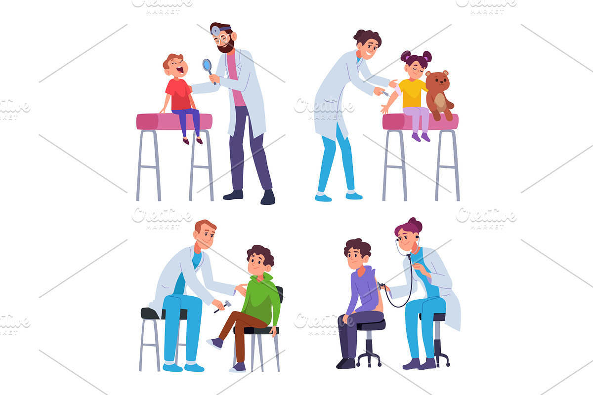 Pediatrician. Little characters kids, an Object Illustration by Onyx