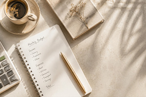Writing a monthly budget plan, a Photo by Beautiful things