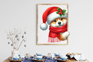 Christmas Peeking Dogs Sublimation