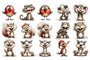 Quirky Woodland PNG Clipart Bundle, an Animal Illustration by Nicolle's Colorful Art (Thumbnail 5 of 5)