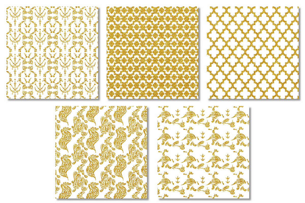 Gold Foil Pattern Digital Papers, a Pattern Graphic by Scrapbook Gems (Photo 3 of 3)