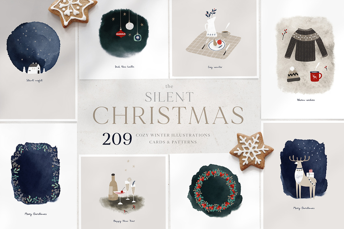 200+ Silent Christmas watercolor set, an Animal Illustration by Tabita's shop (Photo 1 of 17)