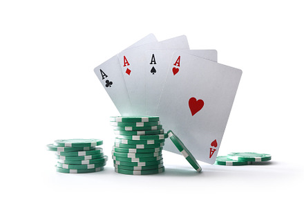 Aces and chips for betting white isolated front, a Sports & Recreation Photo by Davizro's Market