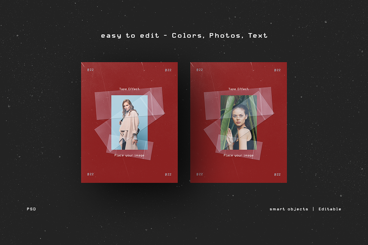 Grunge Tape Instagram Templates, a Social Media Template by Filip Studio (Photo 5 of 8)