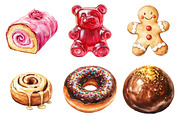 Watercolor Sweets Clipart, an Illustration by Daily.Designs (Thumbnail 3 of 5)