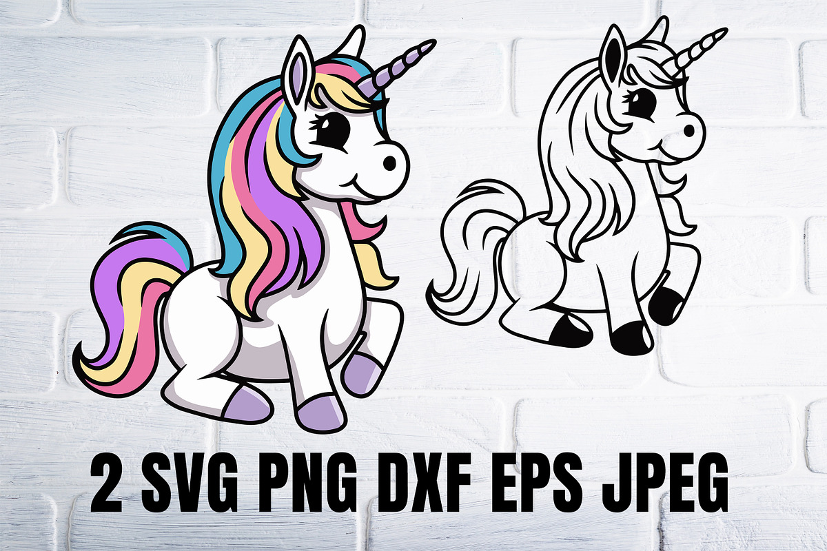 Unicorn svg png clipart, an Illustration by Bila Vorona (Photo 1 of 3)