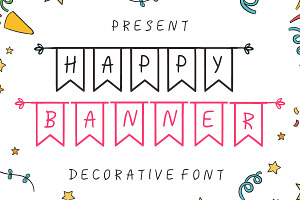 Happy Banner, a Symbol Font by Fourteen Letter