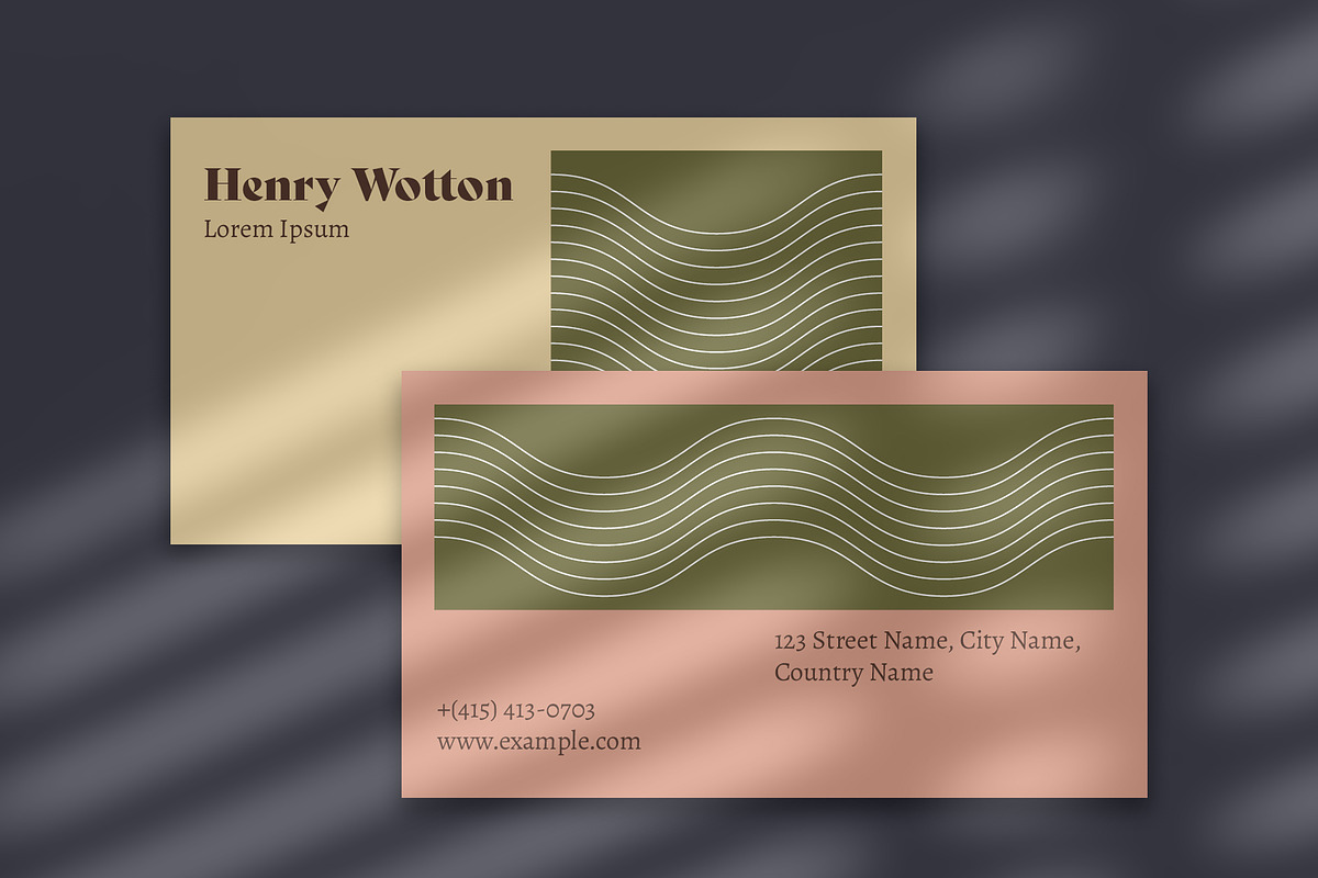 Yellow And Pink Business Card, a Business Card Template by wavebreak (Photo 1 of 2)