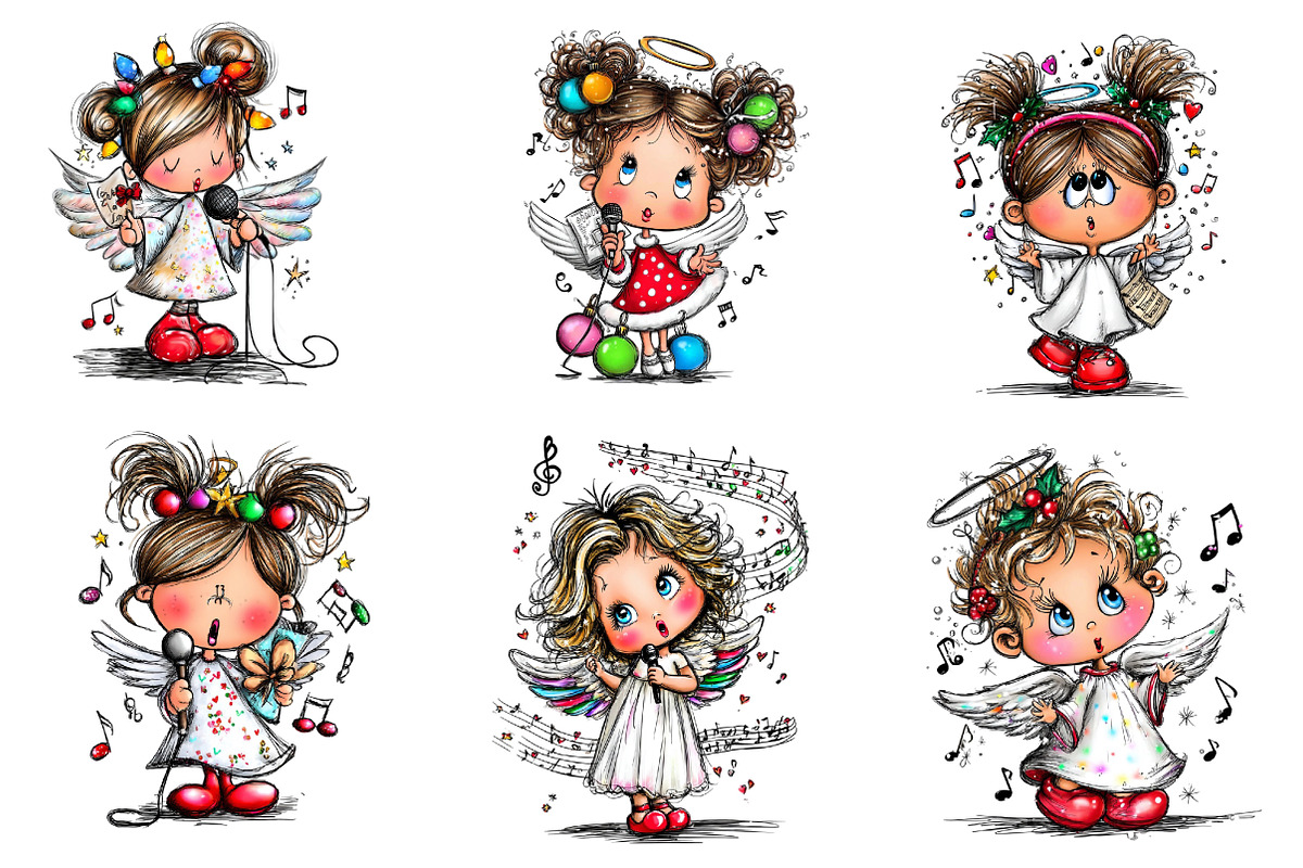 Cartoon-style Christmas Angel, an Illustration by CreationArt (Photo 5 of 5)