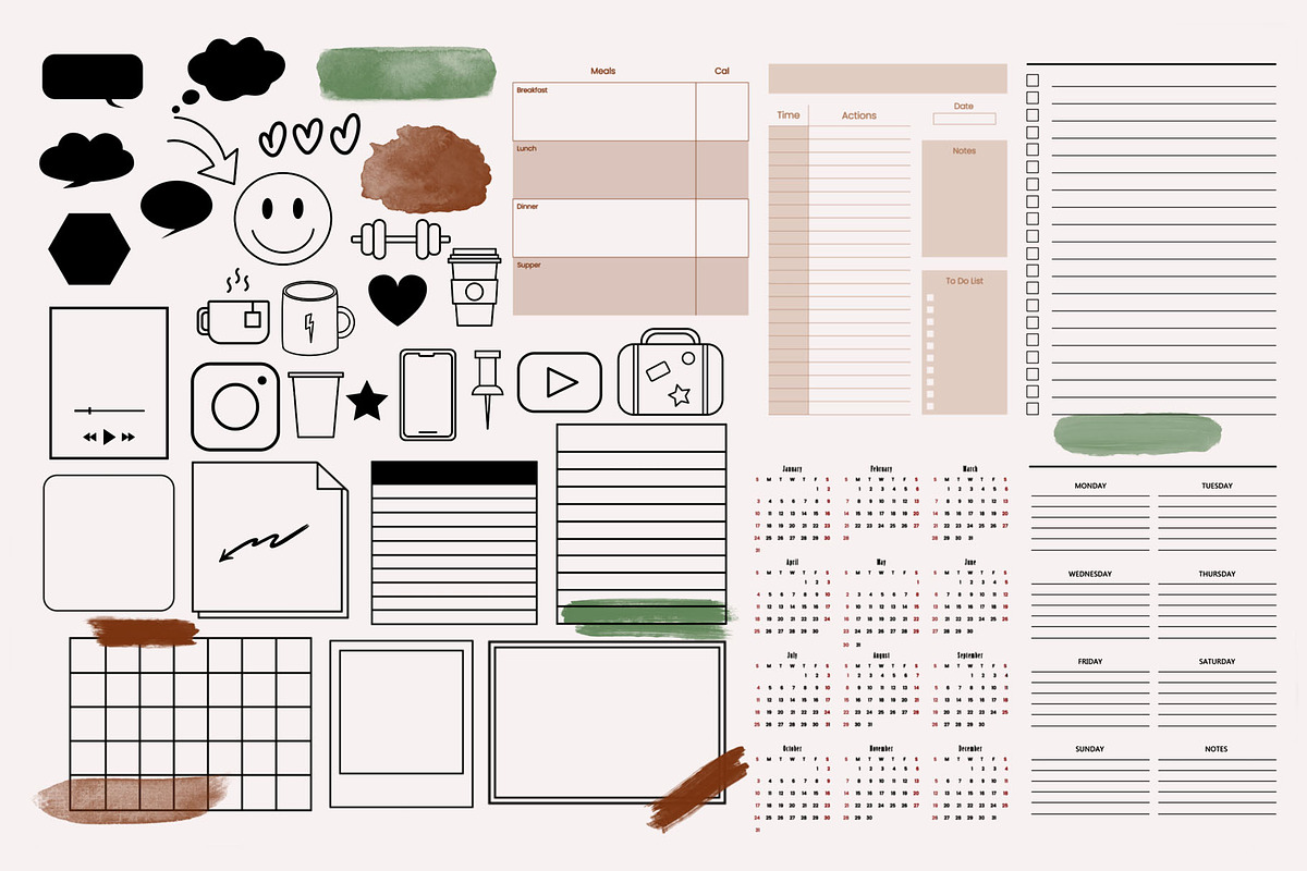 Procreate Planner, calendar creator, a Brush Add-On by Julia Right Studio (Photo 2 of 5)