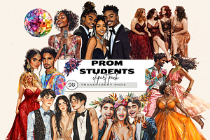 PROM TEENAGE STUDENTS CLIPART, a Person Illustration by Daring Digies