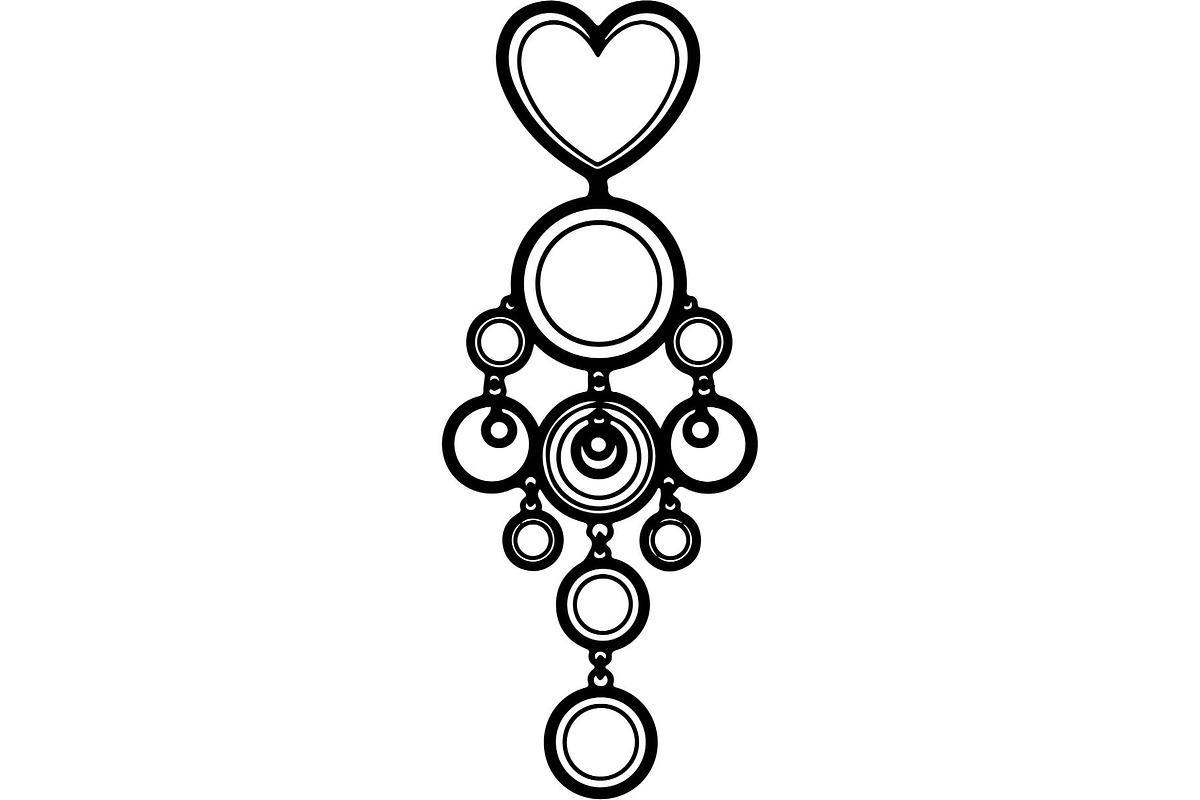 Heart Chandelier Earring, an Object Graphic by Designer_Momina (Photo 3 of 5)