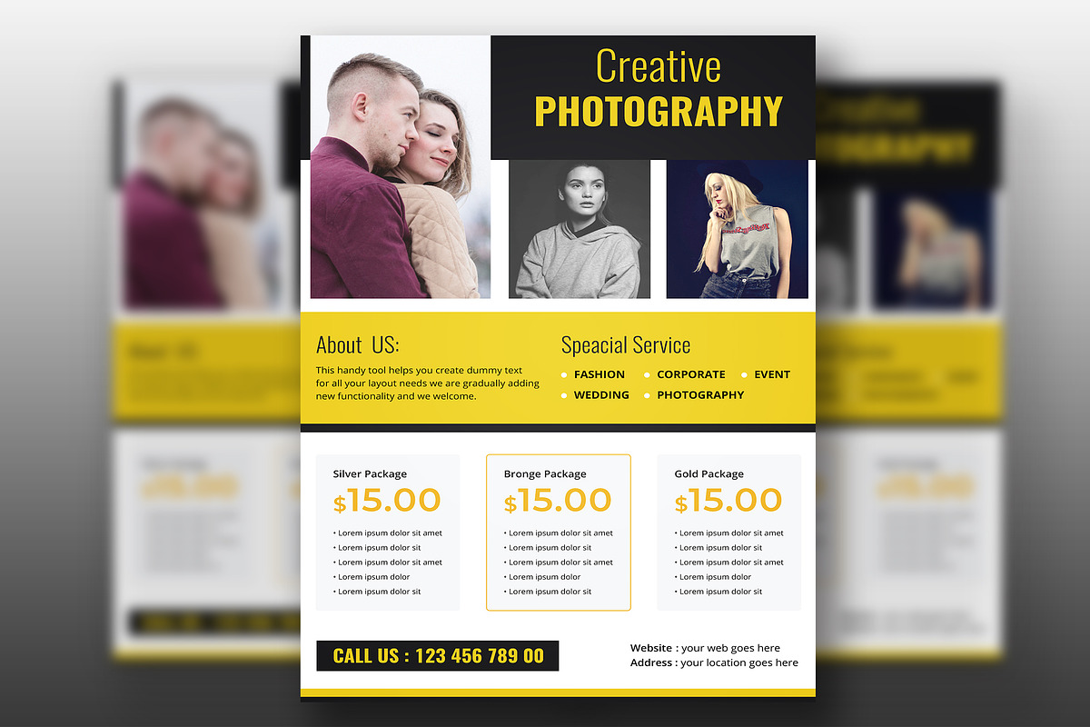 Photography Flyer Template, a Flyer Template by UI_Expert (Photo 3 of 3)