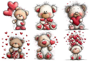 Valentine Cat Clipart, an Illustration by Pixels.Craft