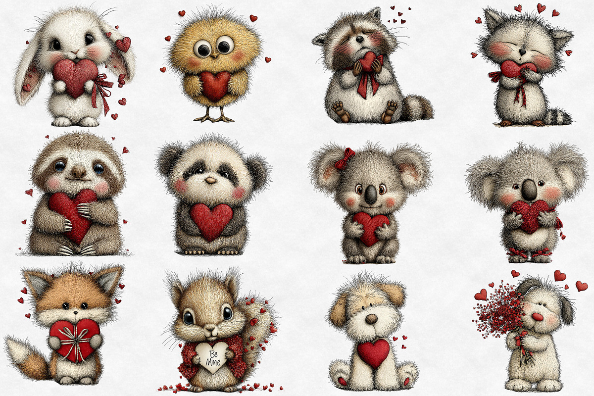 Sweet Valentine's Day Animal Clipart, an Illustration by Designworld (Photo 6 of 6)