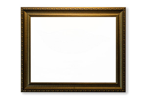 Decorative vintage gold frames featuring frame, gold, and isolated, an Abstract Photo by Casanowe-studio