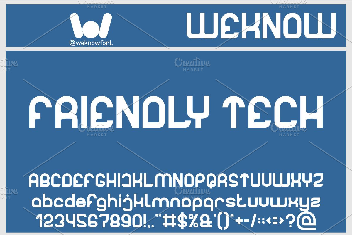 Friendly Tech font, a Font by weknow (Photo 1 of 8)