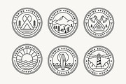 monoline nature adventure logo, a Branding & Logo Template by Saba Vector (Thumbnail 1 of 3)