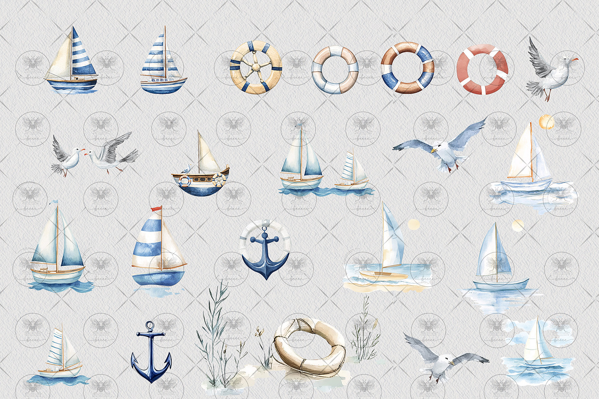 Sailboat Sea Board Clipart, an Illustration by BigCakeBee (Photo 3 of 4)