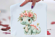 Cute Watercolor Dinosaur Clipart Bu, an Illustration by SVGArt (Thumbnail 8 of 9)